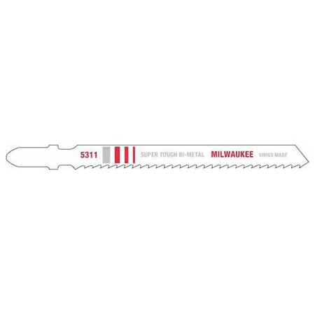 Milwaukee Tool 4 in. 10 TPI Bi-Metal Jig Saw Blade, 5PK 48-42-5311